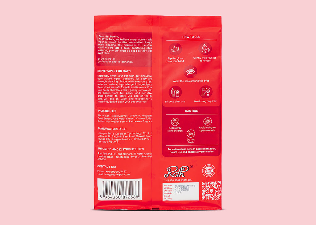 Roth Glove Wipes for Cats (4 pc)
