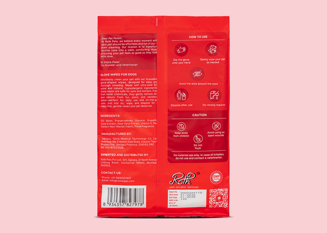 Roth Glove Wipes for Dogs (4 pc)