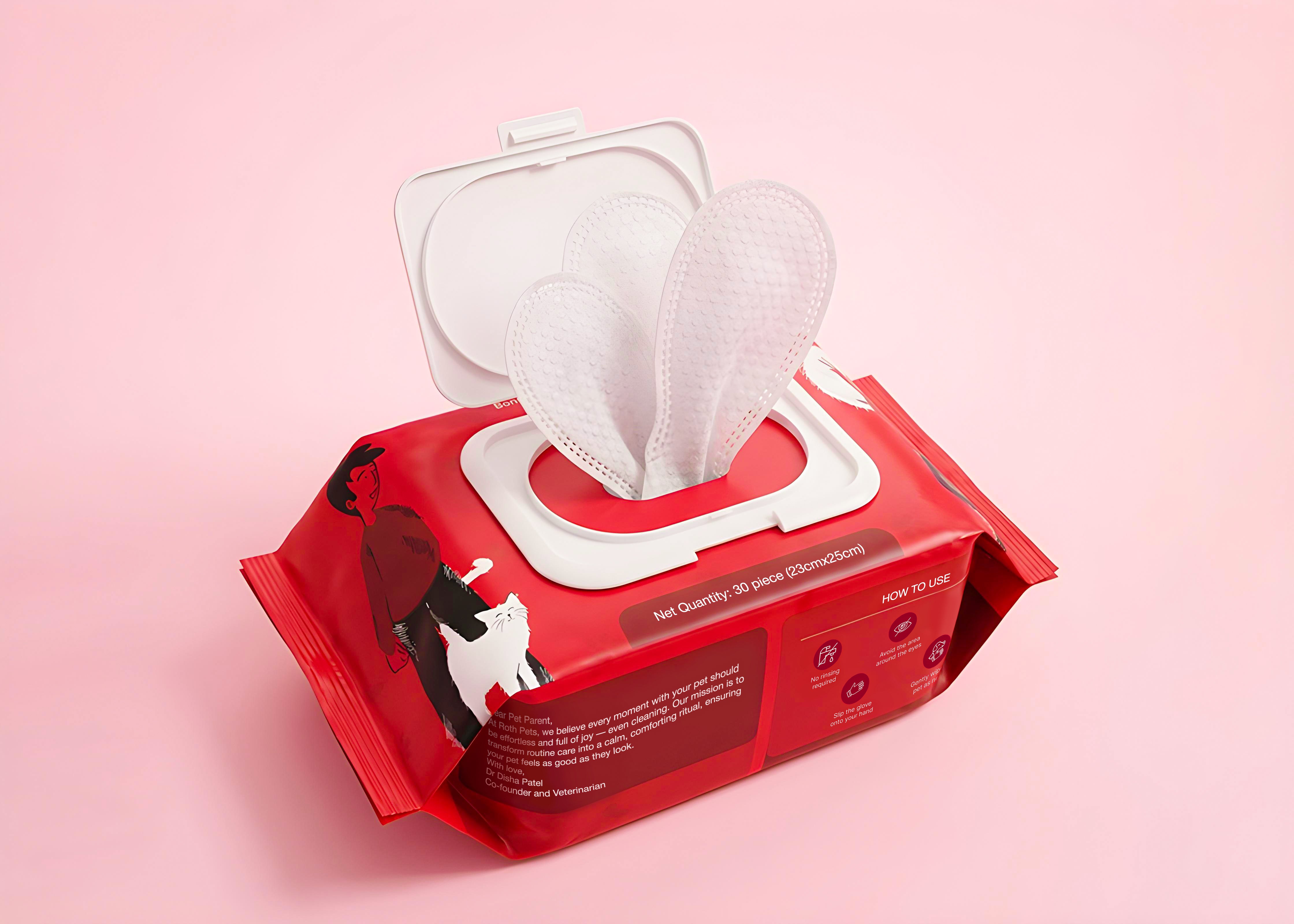 Roth Glove Wipes for Pets (30 pc)